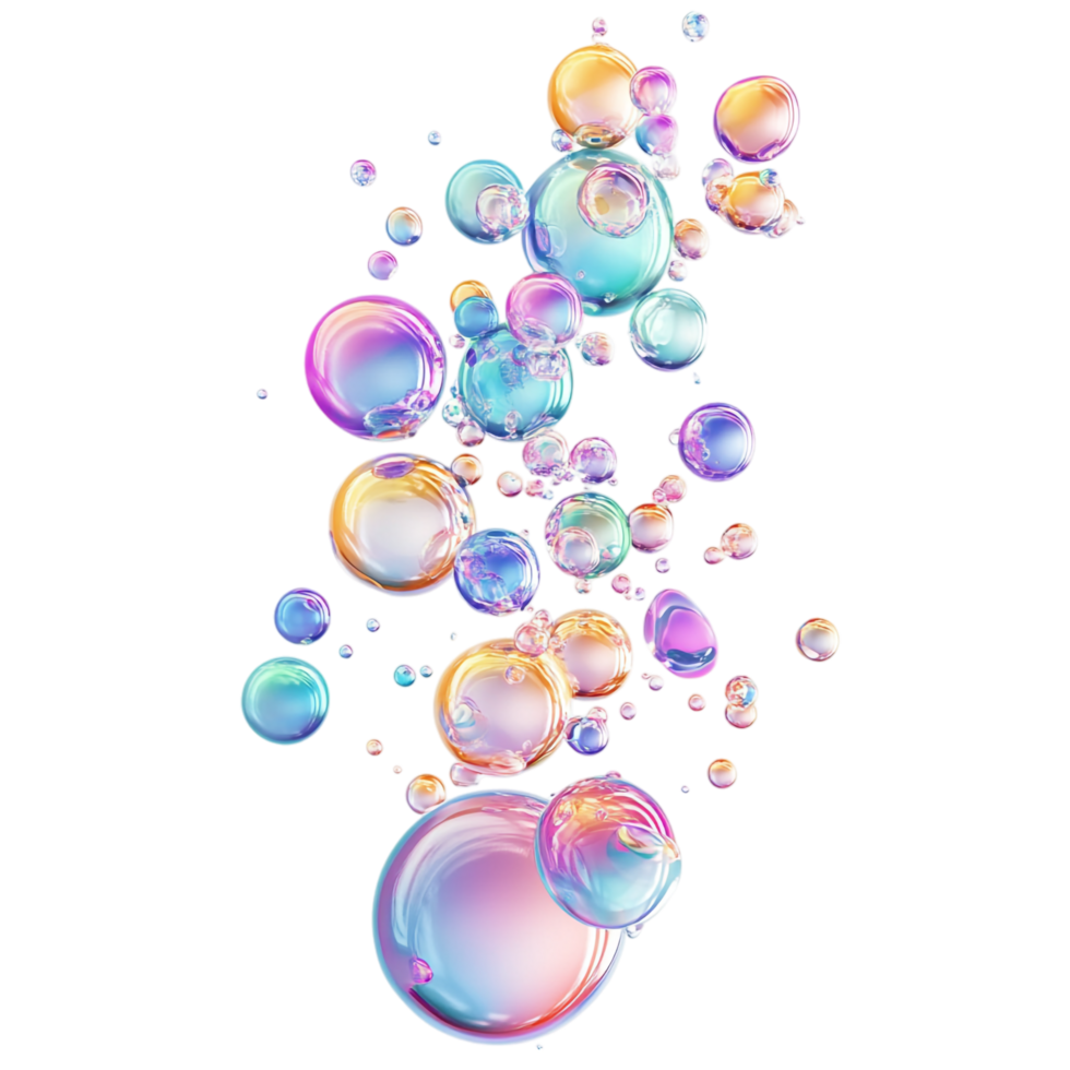 high detailed bubbles on a transparent background png
