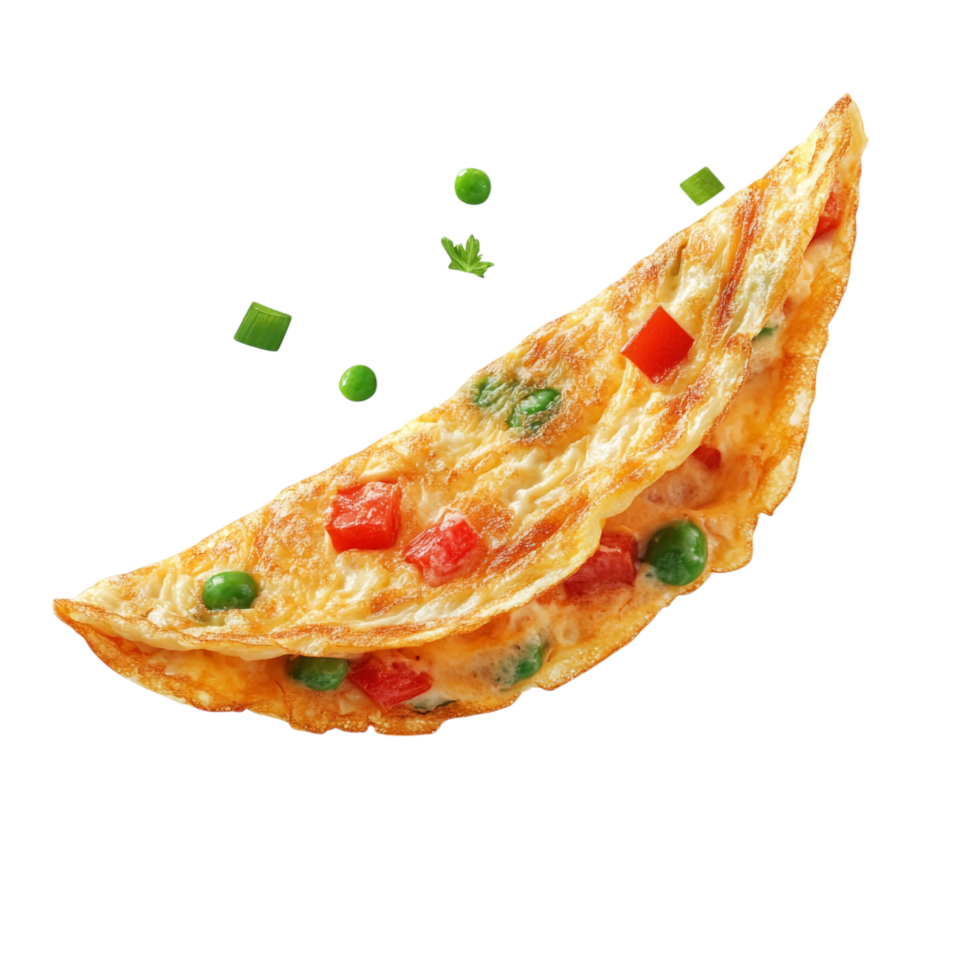 Floating Delicious Omelette on transparent background png