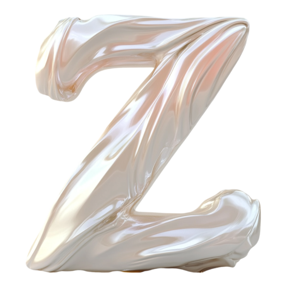 PNG Alphabet 'Z' in Abstract Style Isolated Against a Transparent Background for MILKY, or Unique Typography Applications