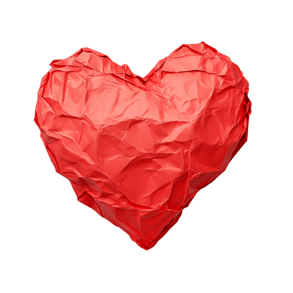 Beautiful heart shaped paper for Valentine Day isolated against a transparent background png
