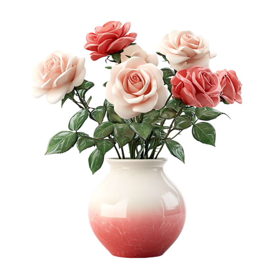 Elegant Roses in a Vase png