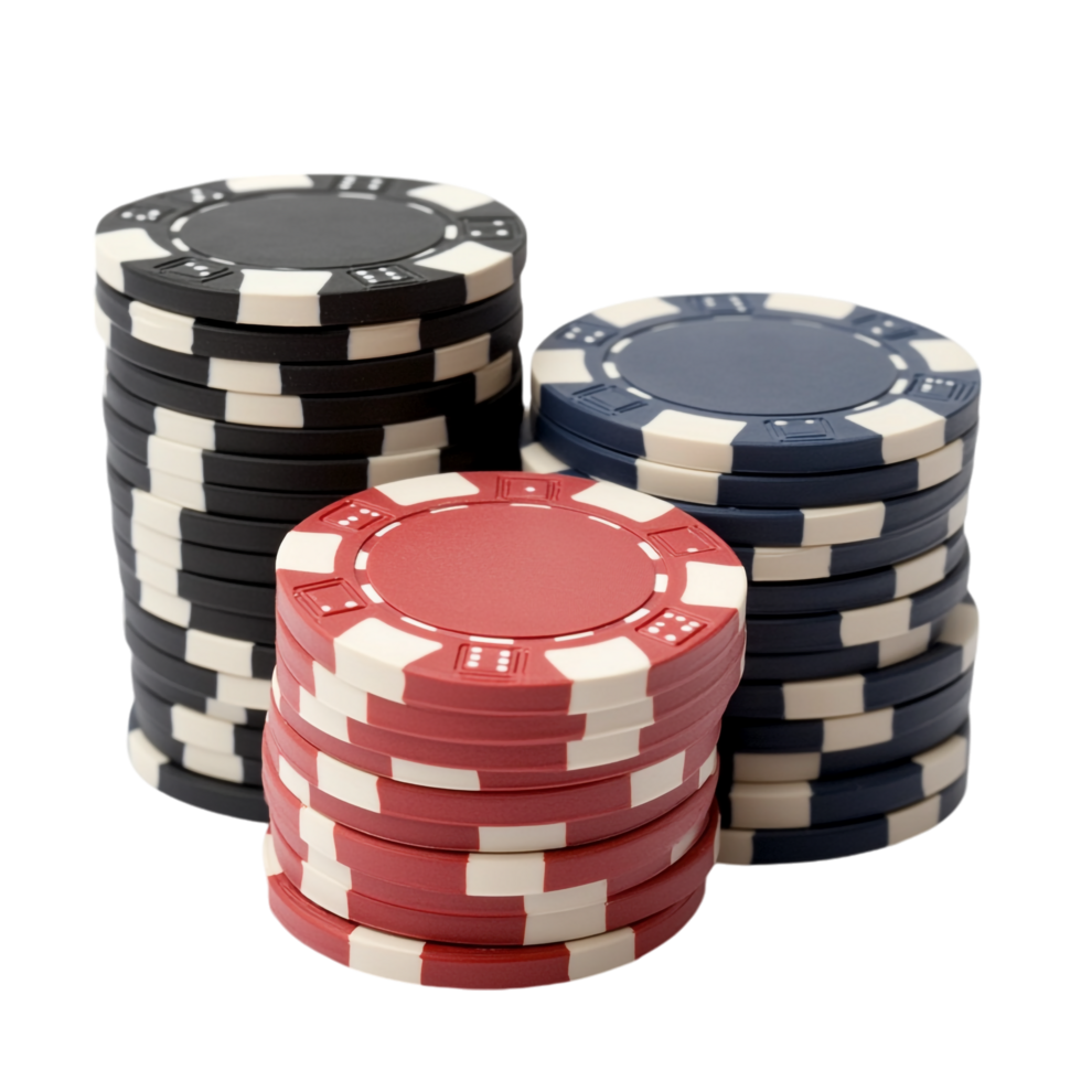 image of a stack of casino poker chips on a transparent background png