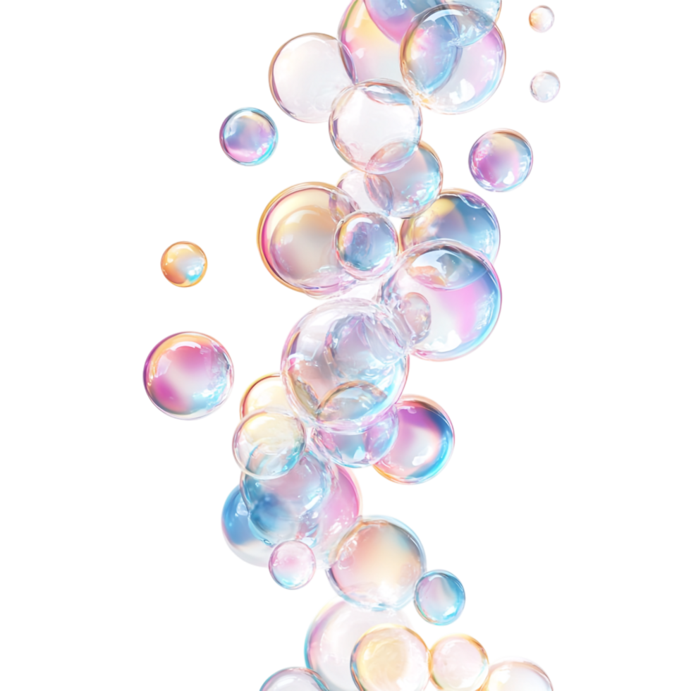 high detailed bubbles on a transparent background png