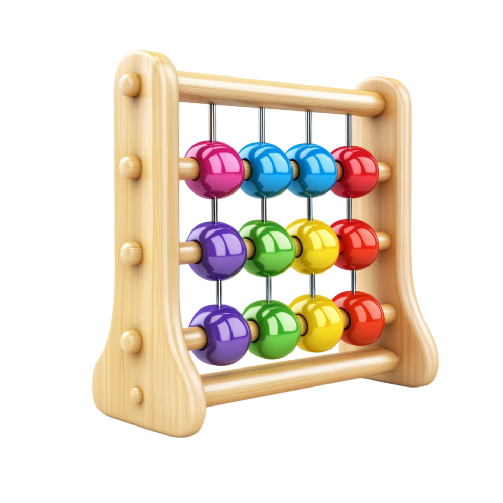multi colored abacus on a transparent background png