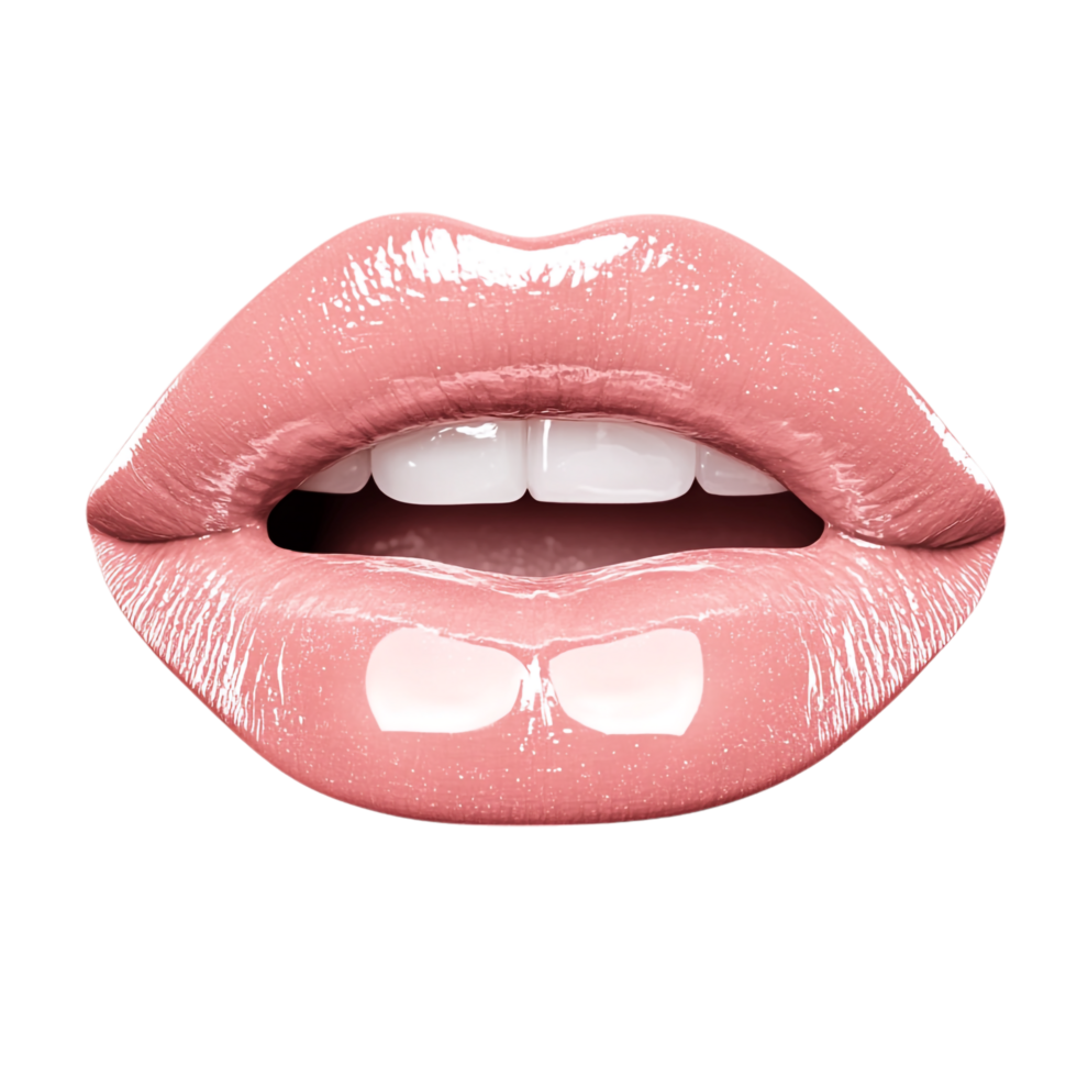 Glossy Beautiful Woman Lips on transparent background png