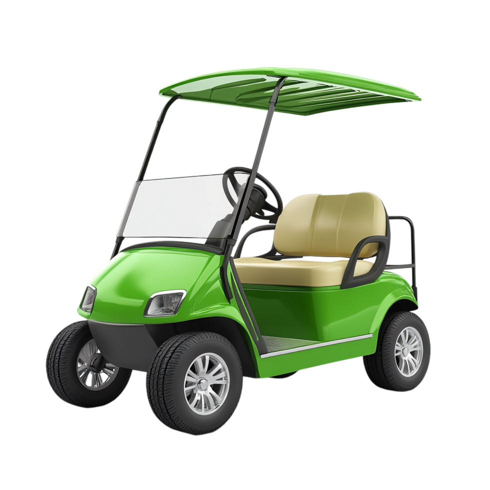 Green Golf Cart on transparent background png