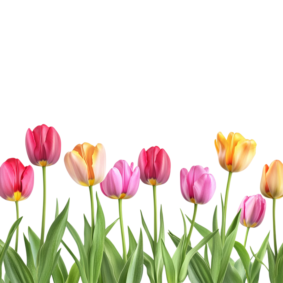 image of a tulips footer border on a transparent background png