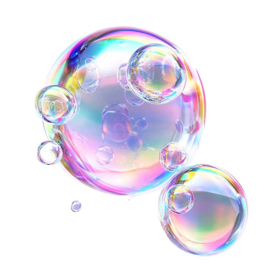 high detailed bubbles on a transparent background png