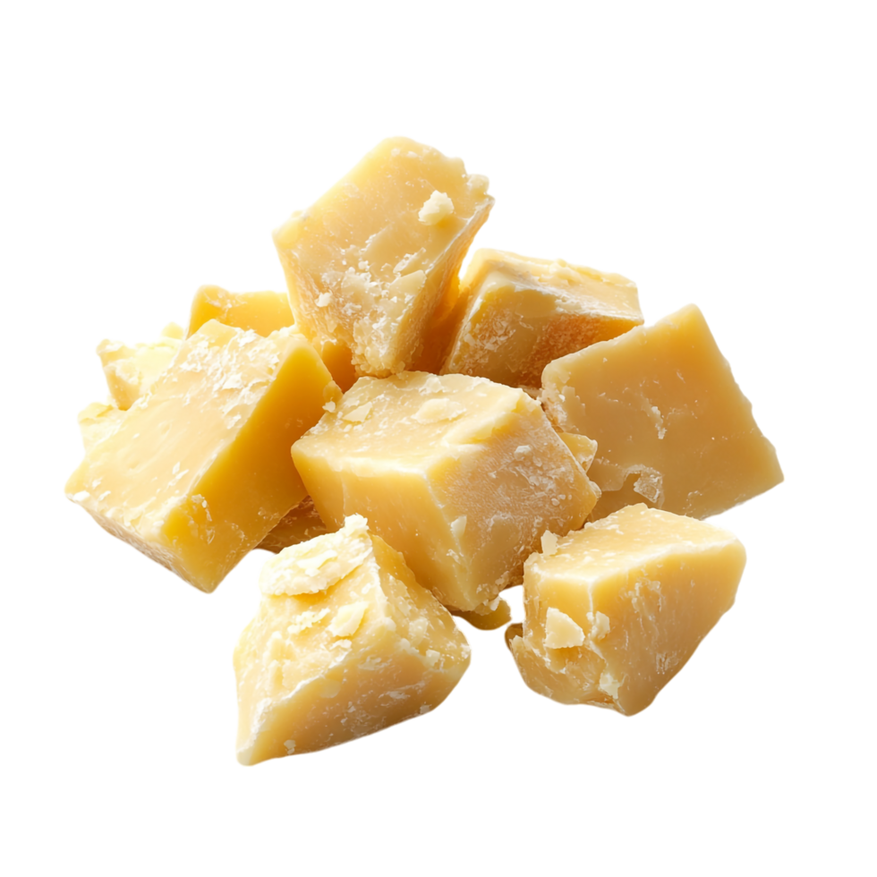 Chunks of Parmesan cheese isolated on transparent background png