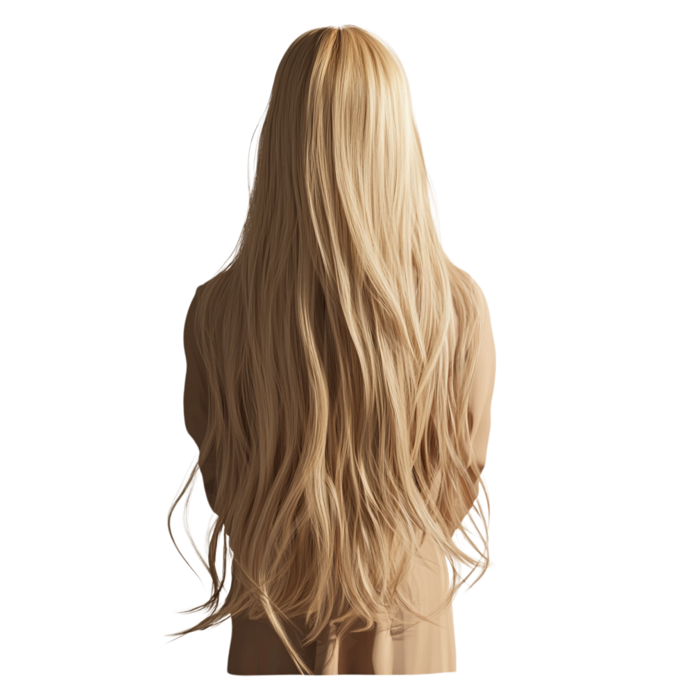 A woman with long blonde hair against a transparent background png
