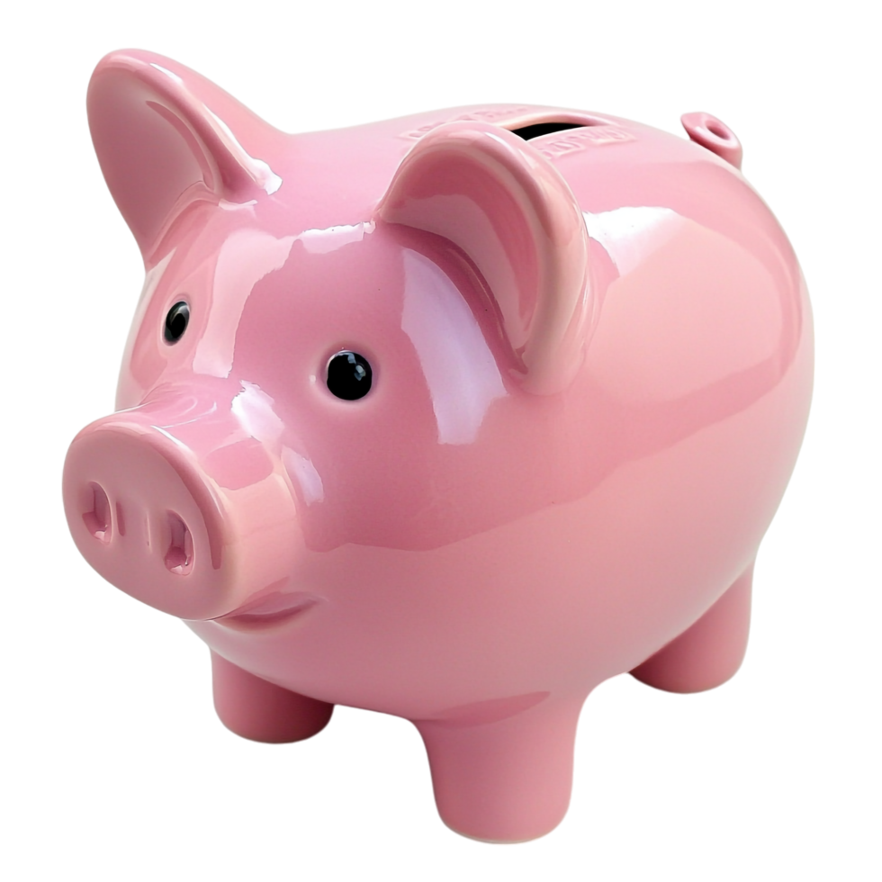 pink piggy bank on a transparent background png