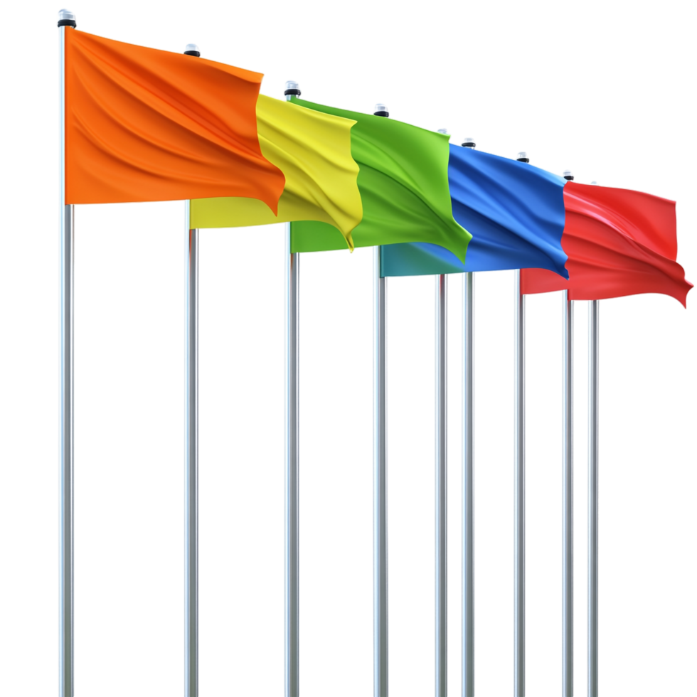 Golf Flagstick and Flag Set on transparent background png