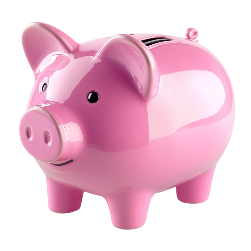 pink piggy bank on a transparent background png