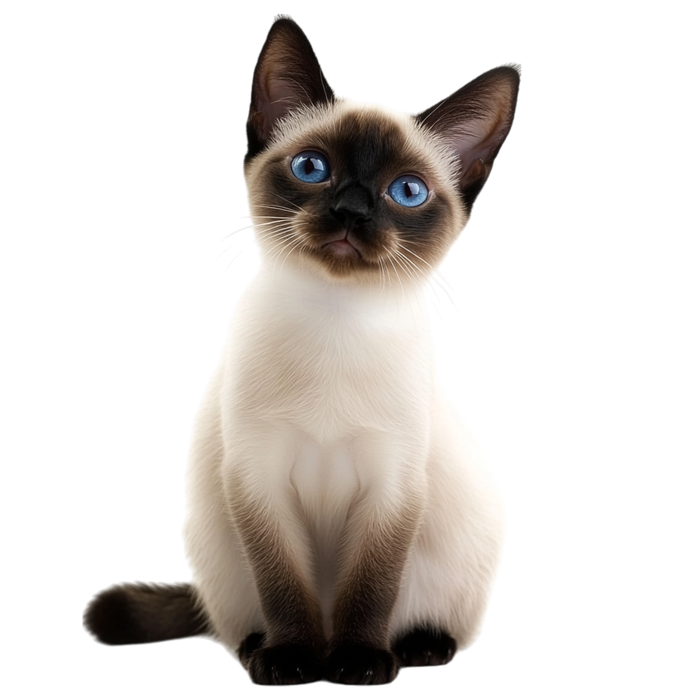 Curious Siamese Cat on transparent background png