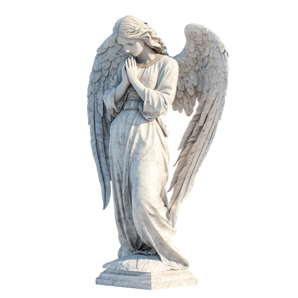 An angel against a transparent background in high resolution png