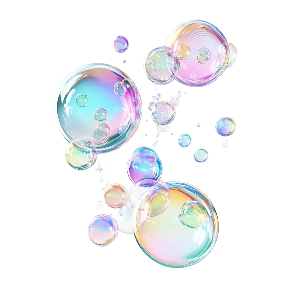 high detailed bubbles on a transparent background png