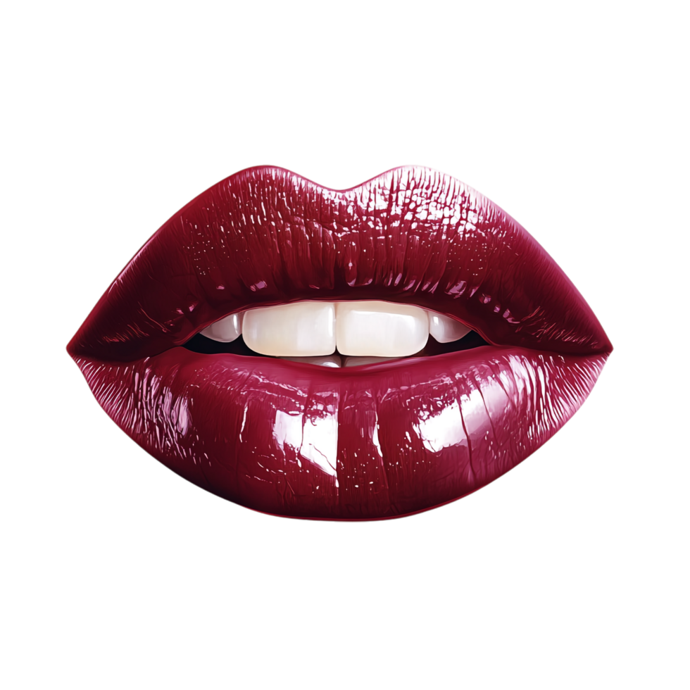 Glossy Beautiful Woman Lips on transparent background png