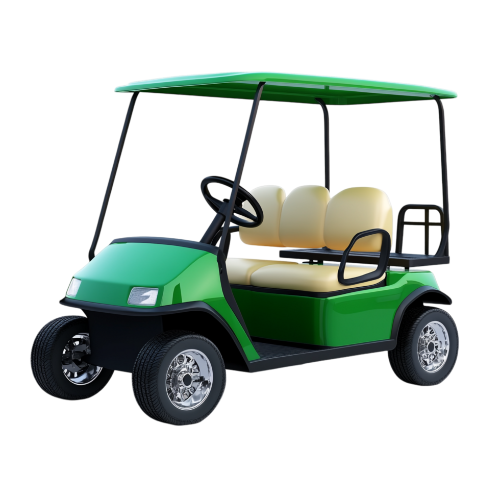 Green Golf Cart on transparent background png