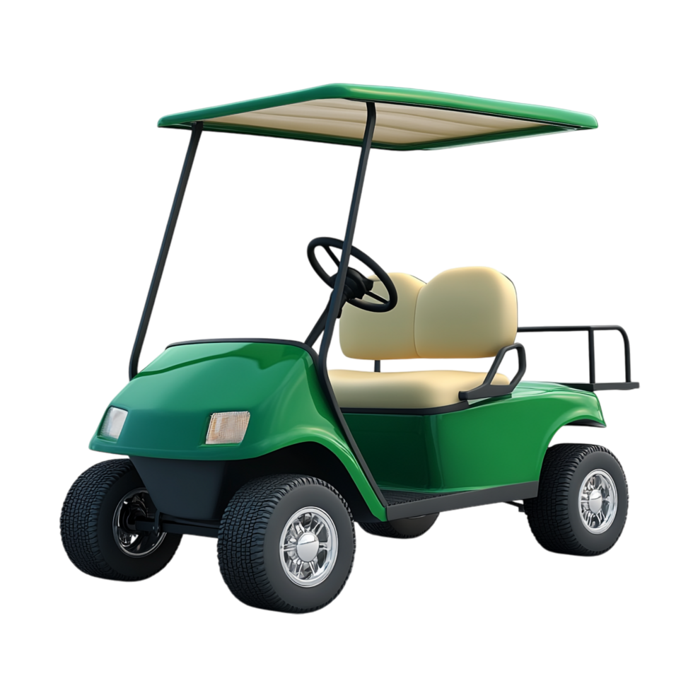 Green Golf Cart on transparent background png