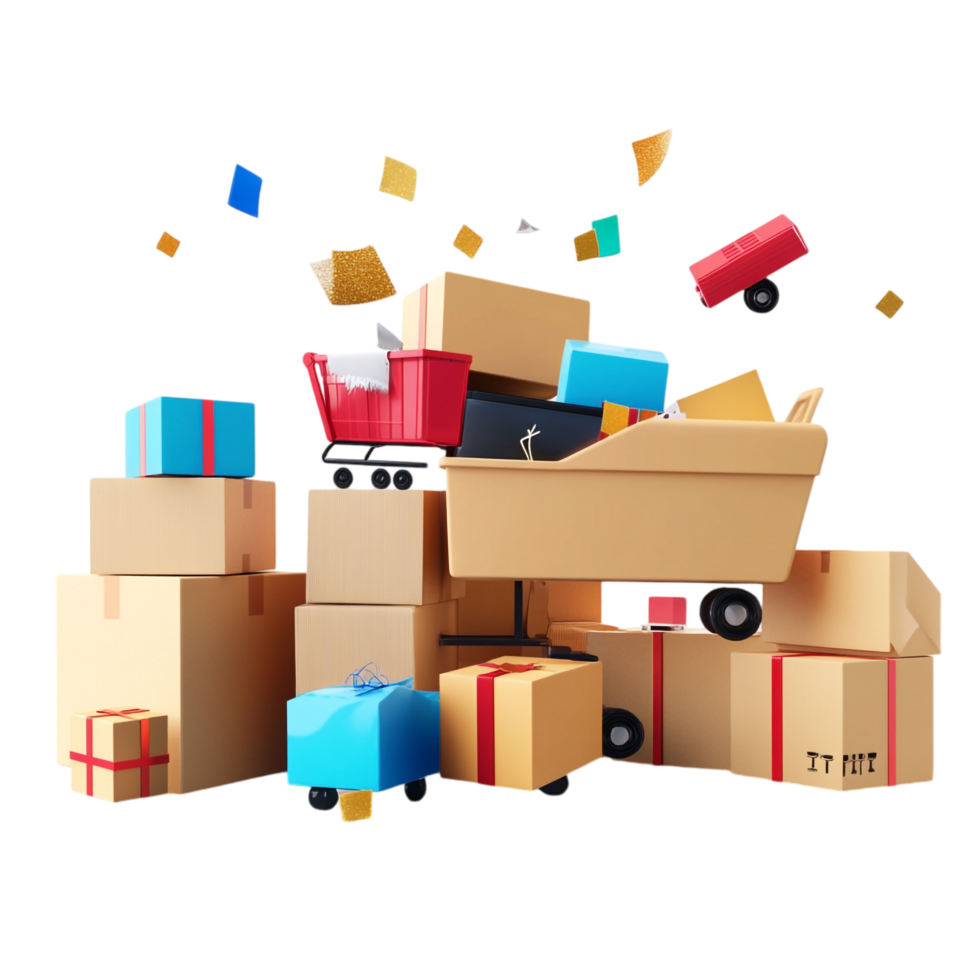 Creative Black Friday Online Shopping and Delivery png