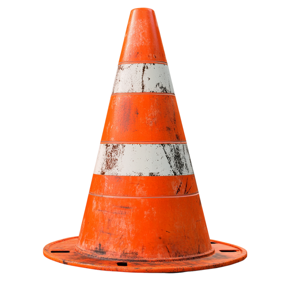 image of a traffic cone PNG clipart on a transparent background