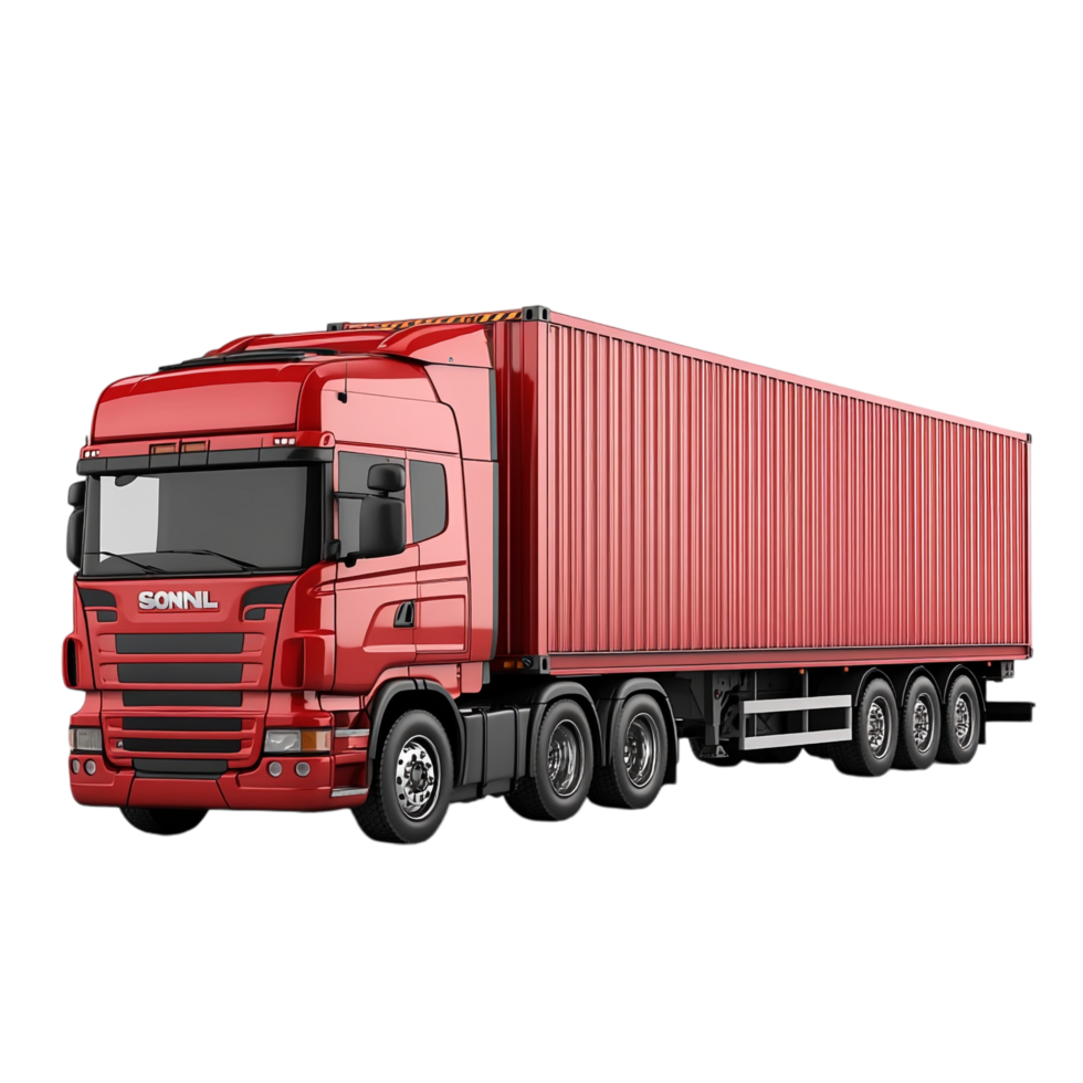 image of isolated semi trailer trucks with cargo containers png