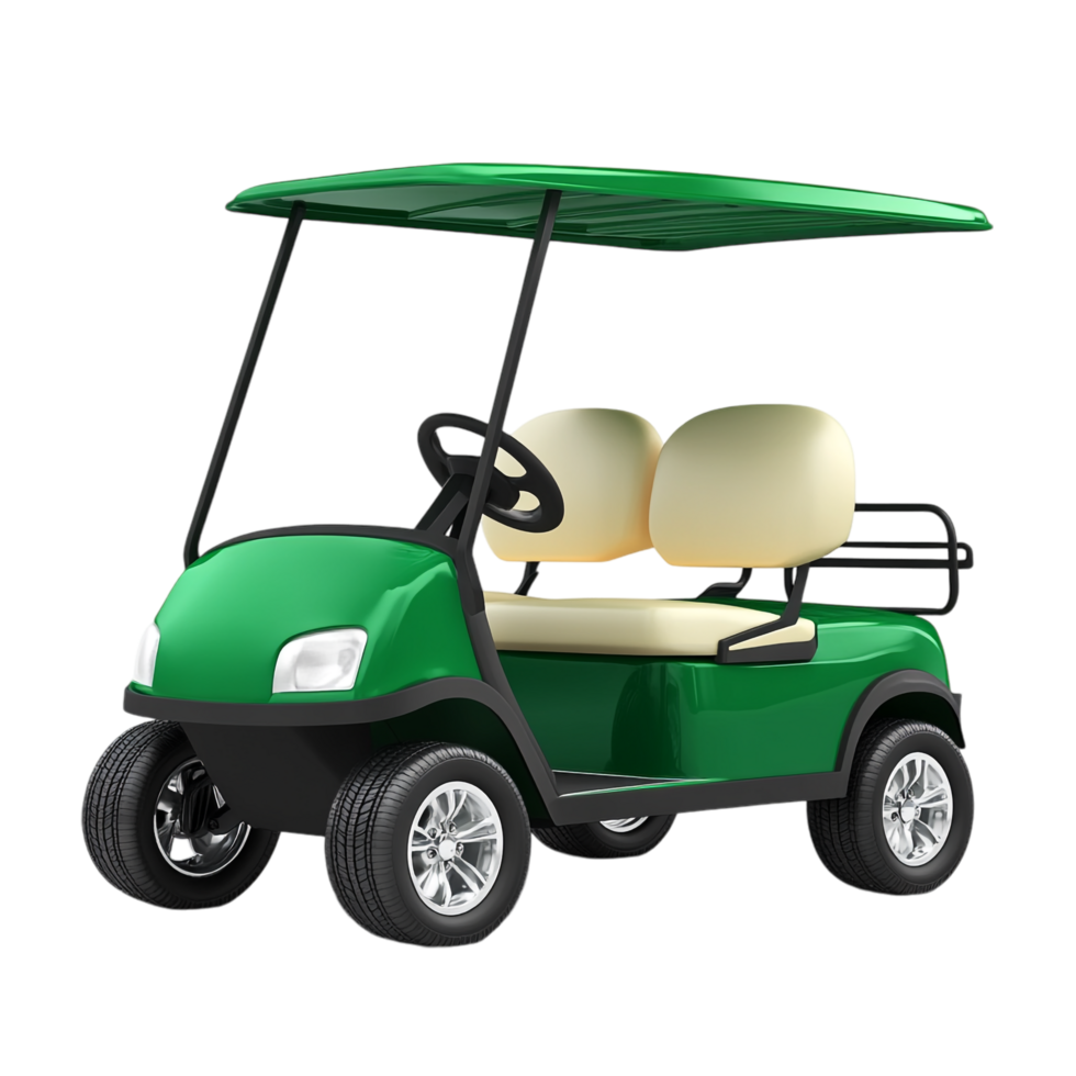 Green Golf Cart on transparent background png