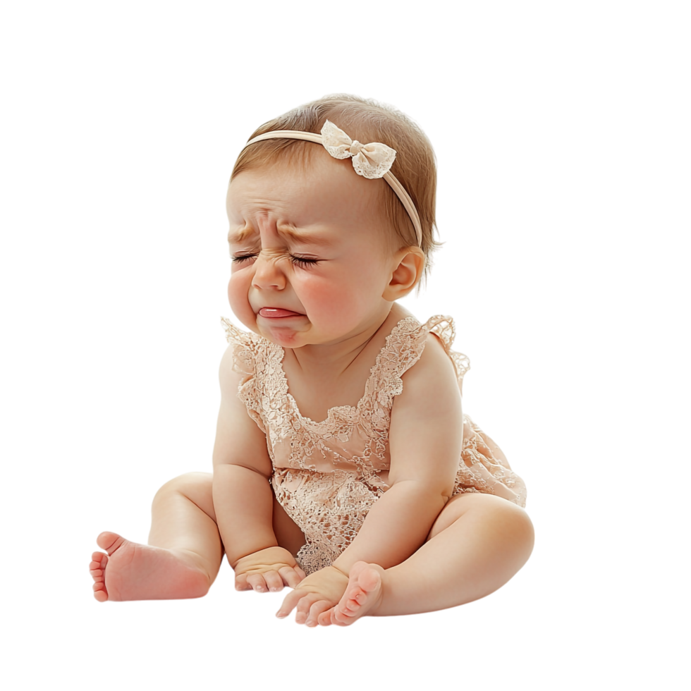 Crying Baby Girl on transparent background png