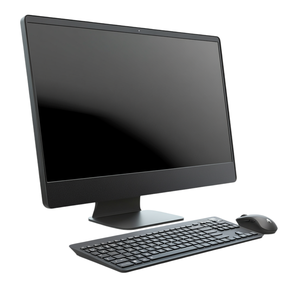 A laptop computer with a keyboard mouse and monitor png