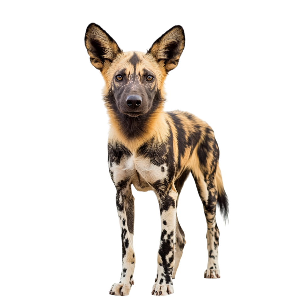 Dynamic African Wild Dog on transparent background png