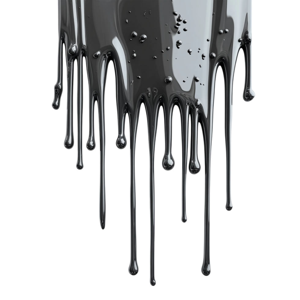Grey drips on a transparent background png