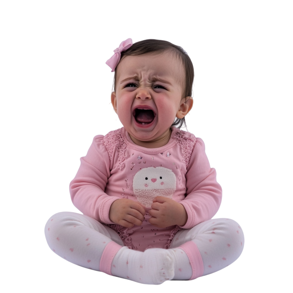 Crying Baby Girl on transparent background png