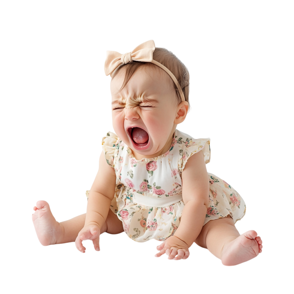 Crying Baby Girl on transparent background png