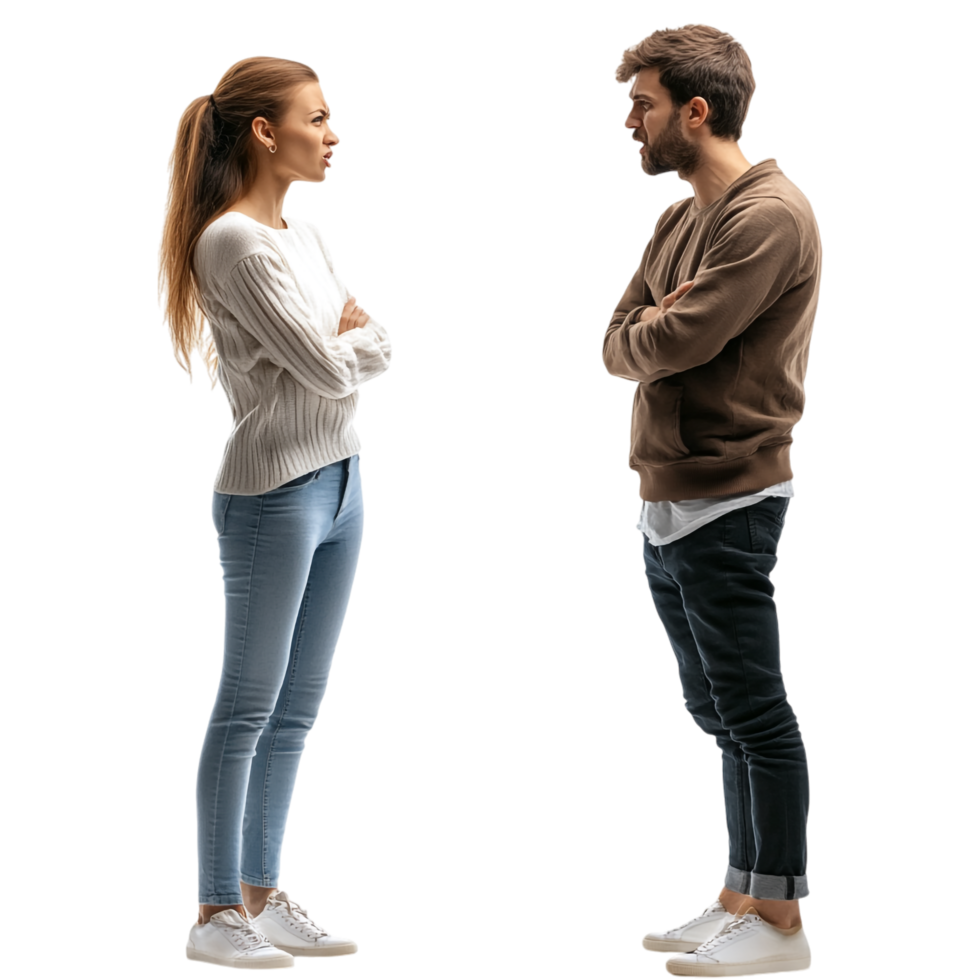 Couple Arguing on transparent background in 8K Resolution png