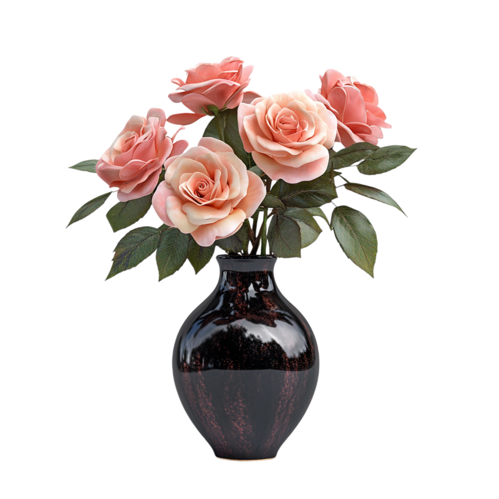Elegant Roses in a Vase png
