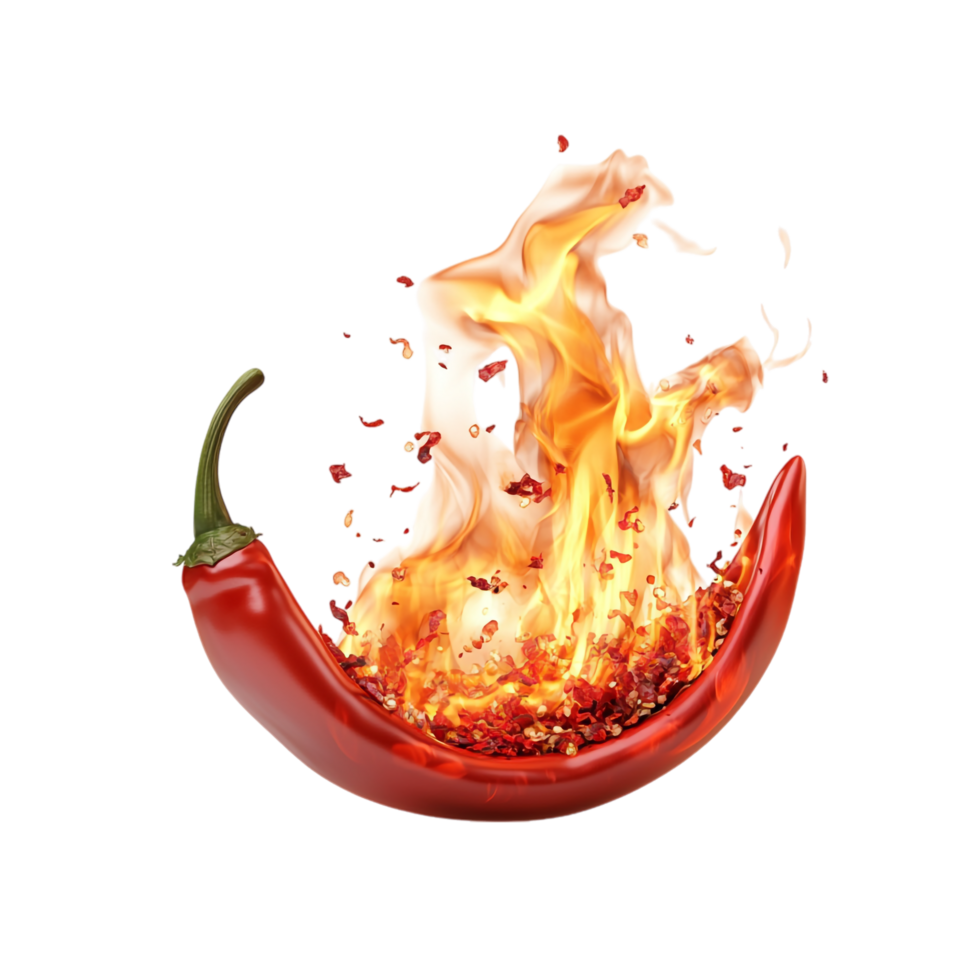 Flaming Chili on transparent background png