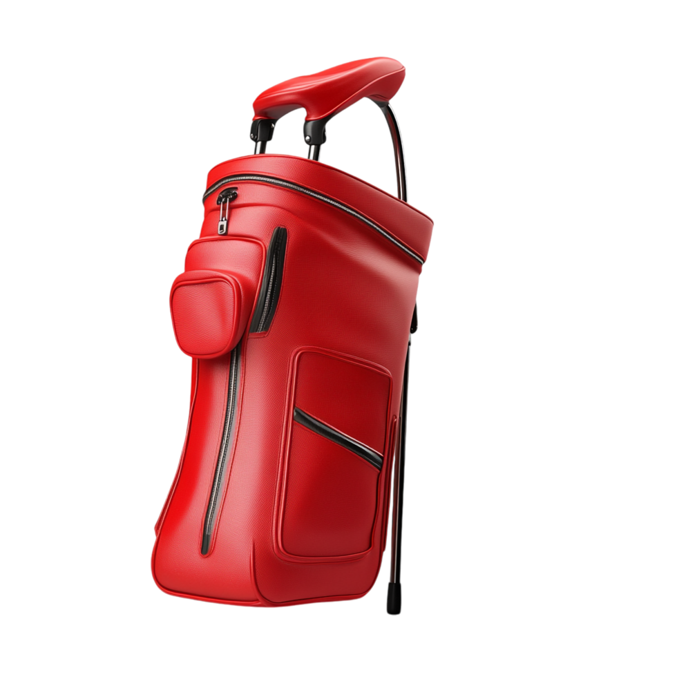 red golf carry stand bag on a transparent background png