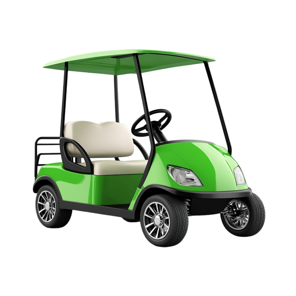 Green Golf Cart on transparent background png