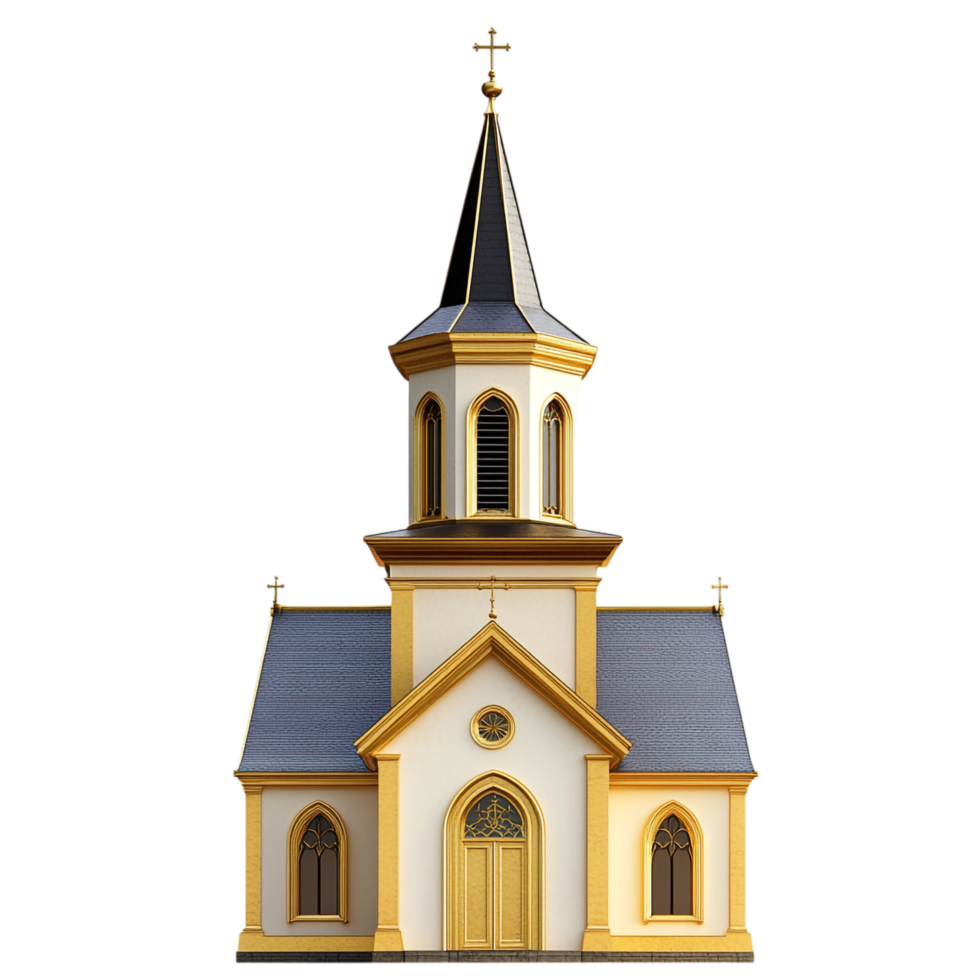 Golden Church on transparent background png
