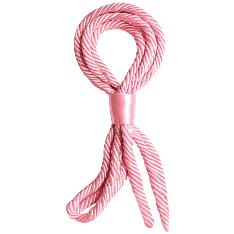 A rope with a pink tie against a transparent background png