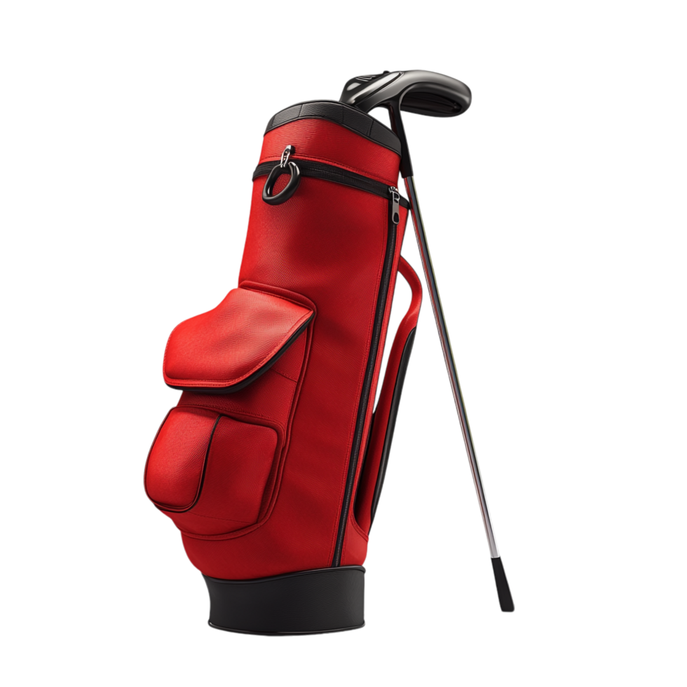 red golf carry stand bag on a transparent background png