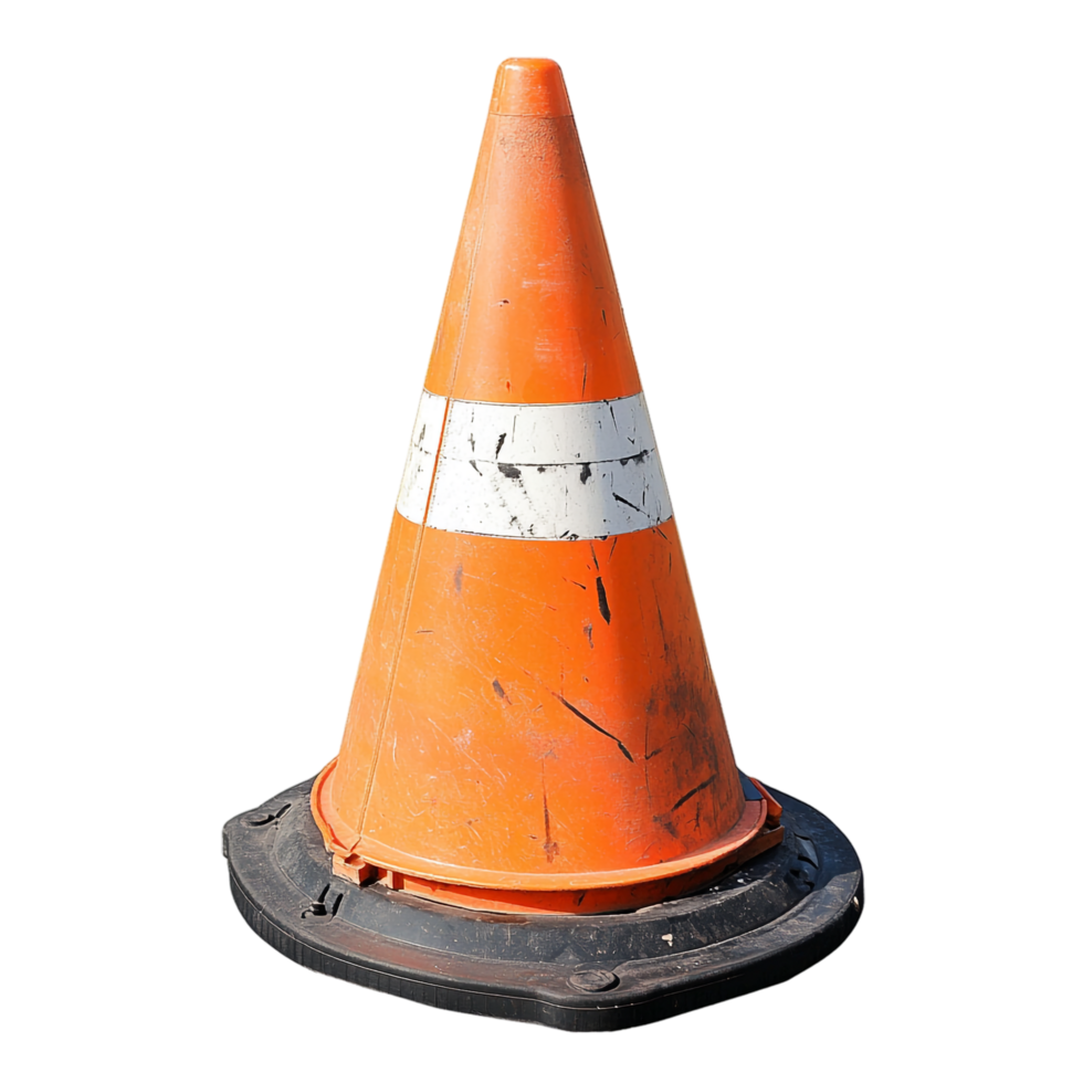 image of a traffic cone PNG clipart on a transparent background