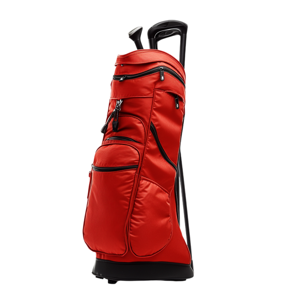 red golf carry stand bag on a transparent background png
