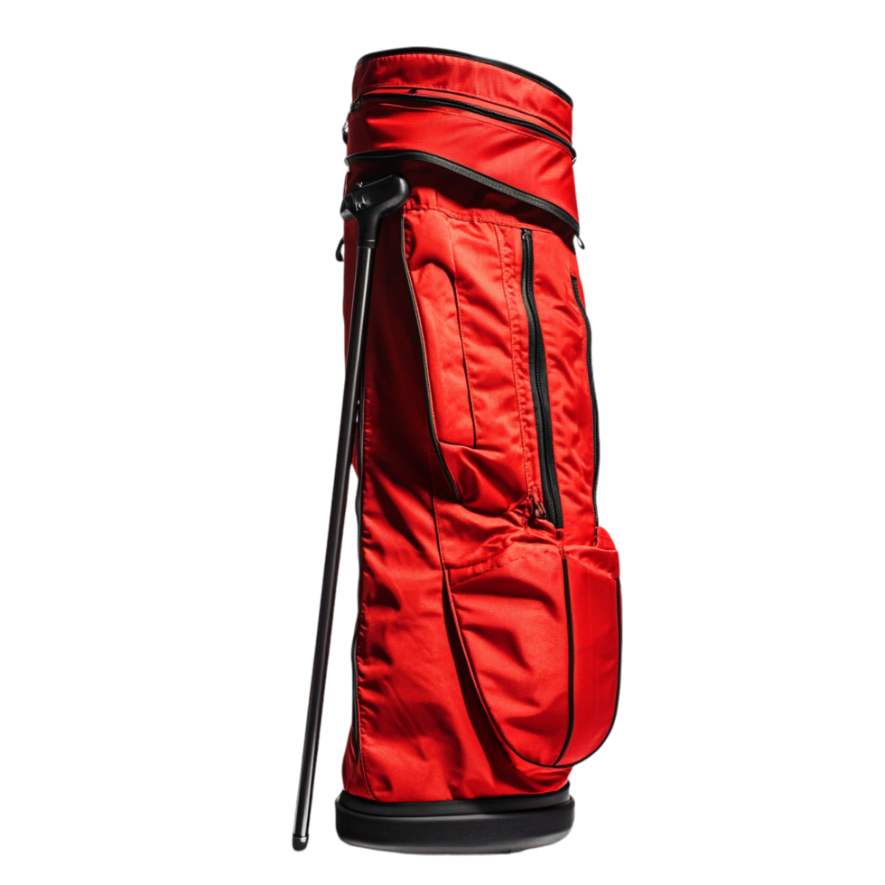 red golf carry stand bag on a transparent background png
