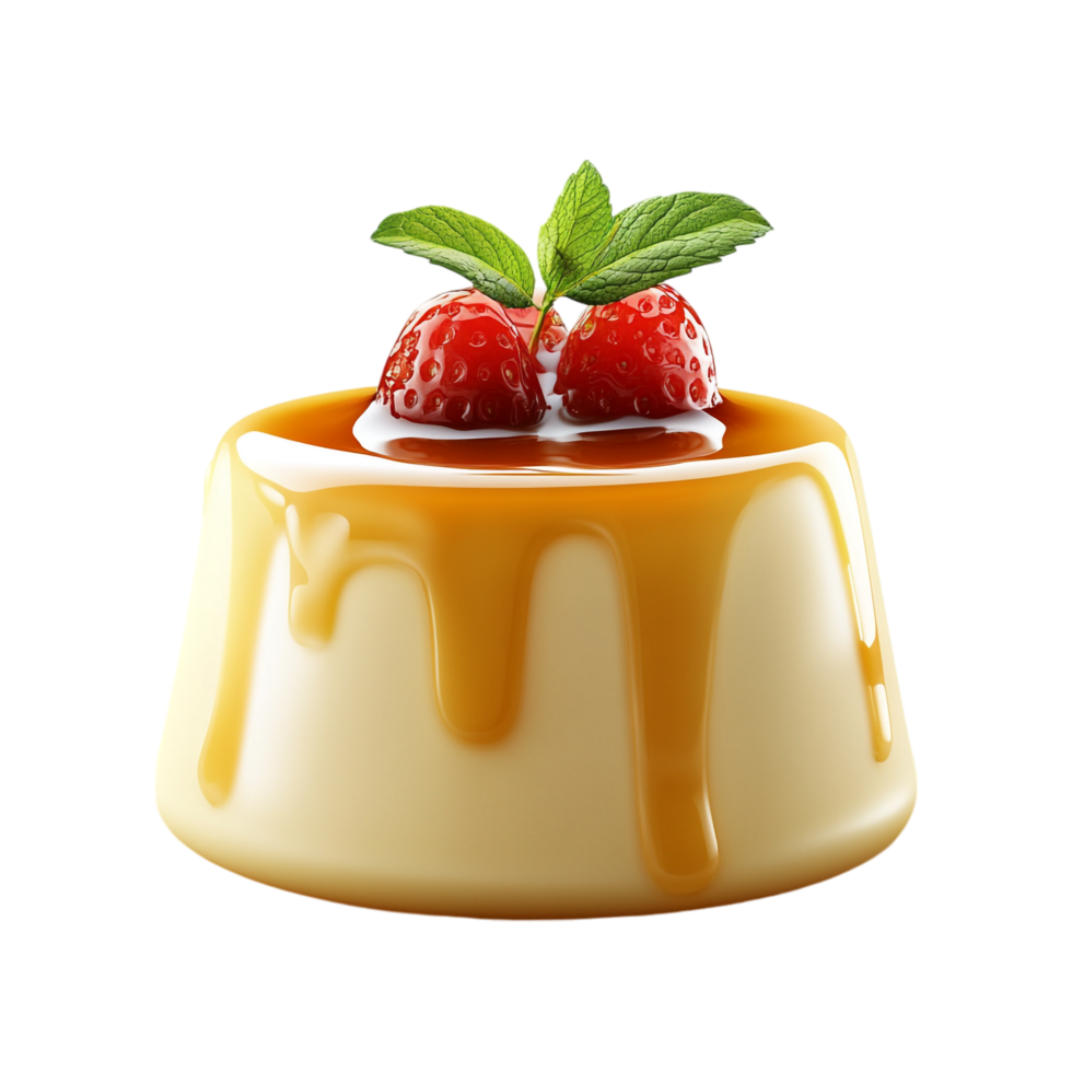 Custard Pudding on transparent background png