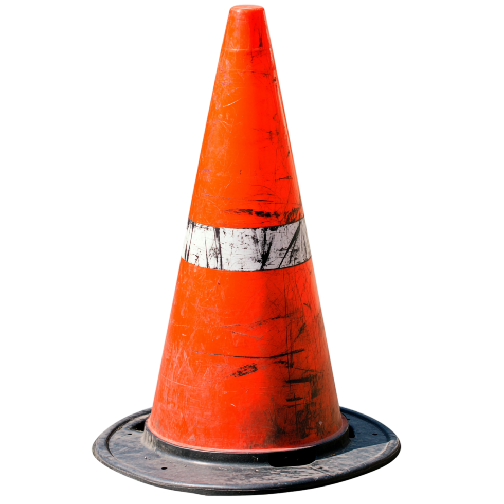 image of a traffic cone PNG clipart on a transparent background