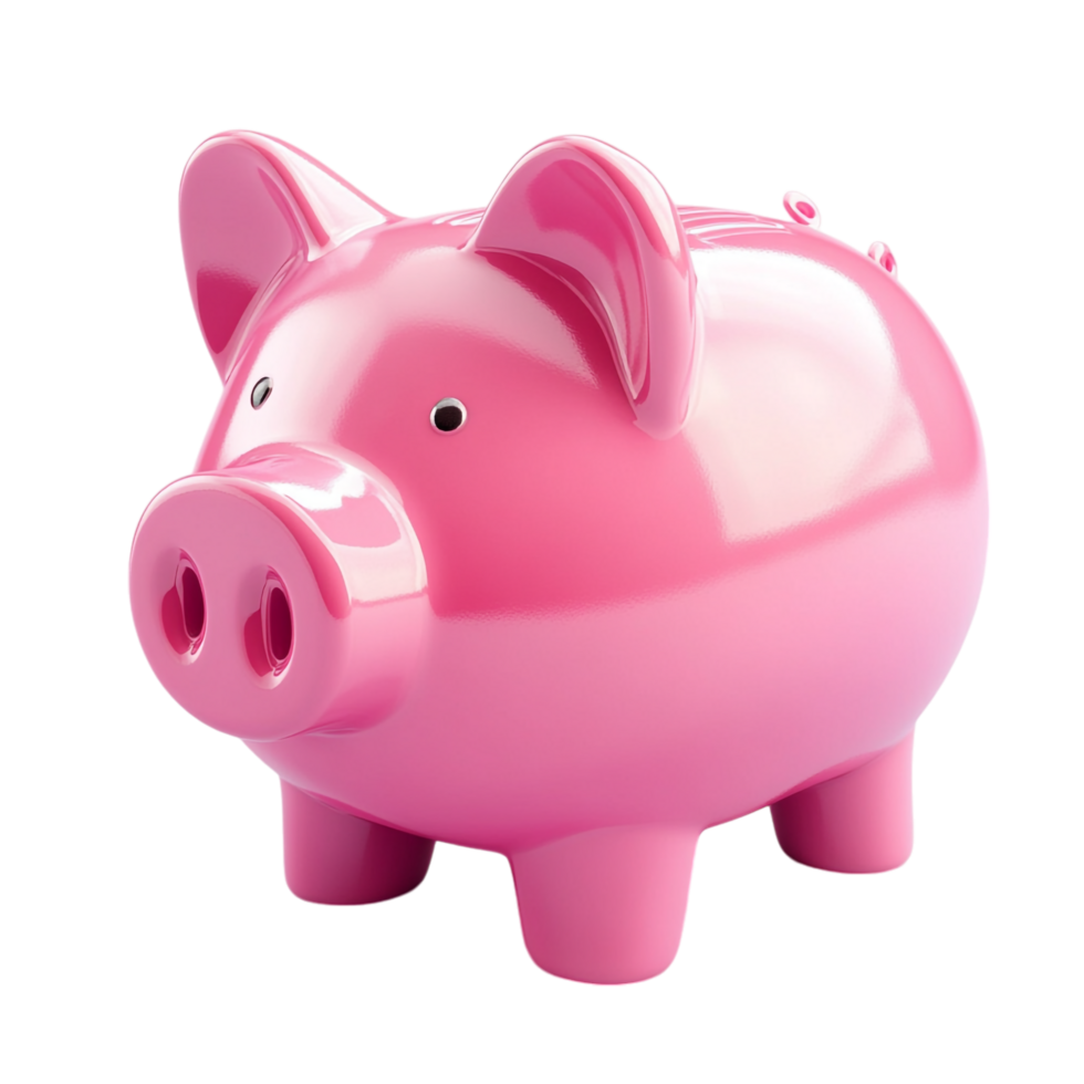 pink piggy bank on a transparent background png