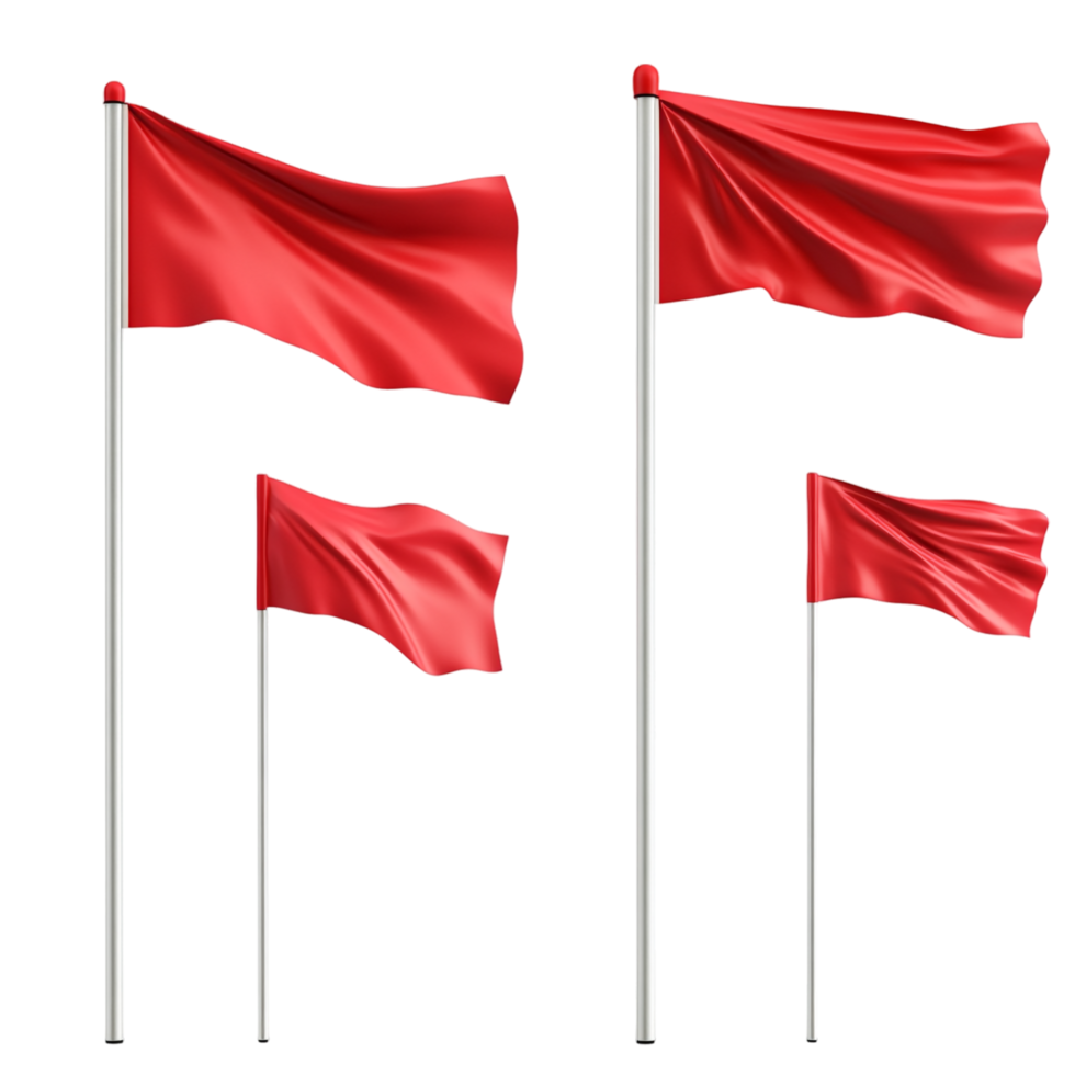 Golf Flagstick and Flag Set on transparent background png