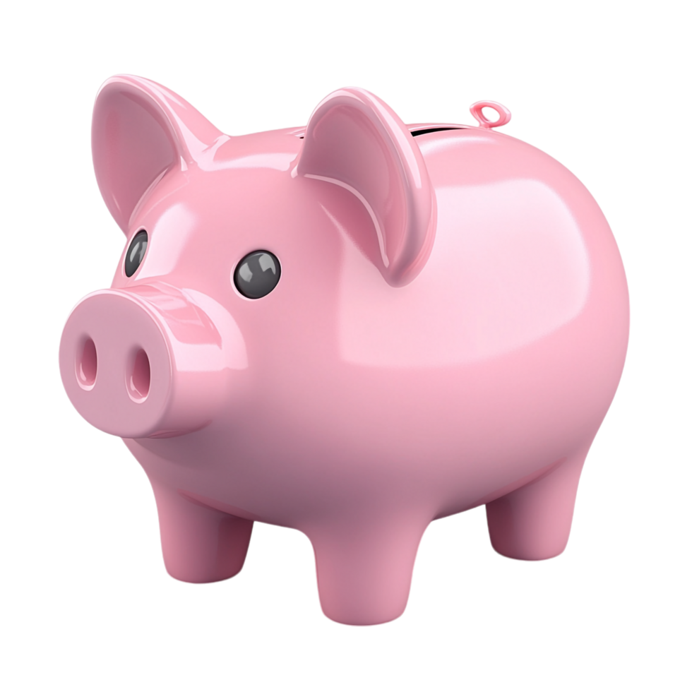 pink piggy bank on a transparent background png