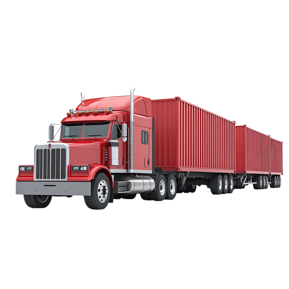 image of isolated semi trailer trucks with cargo containers png
